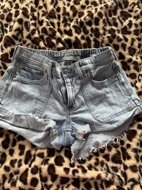 American Eagle Outfitters Light Blue Mid-Rise Denim Shorts